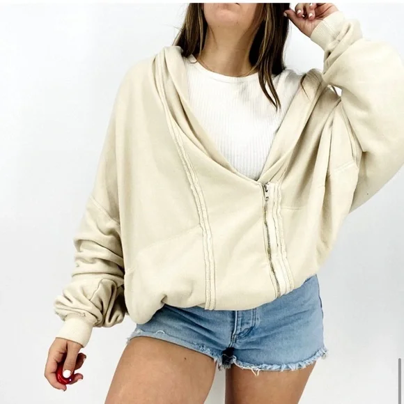 Free People L Cream Oversized Jacket - Picture 8 of 9